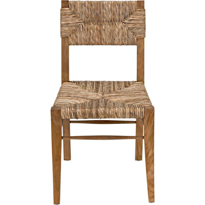 Noir Faley Dining Chair, Teak w/ Woven, 18.5" W