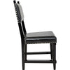 Noir Kerouac Dining Chair w/ Leather, Distressed Black, 19.5" W