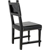 Noir Kerouac Dining Chair w/ Leather, Distressed Black, 19.5" W