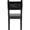 Noir Kerouac Dining Chair w/ Leather, Distressed Black, 19.5" W