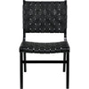 Noir Dede Dining Chair, Leather, Black, 20" W