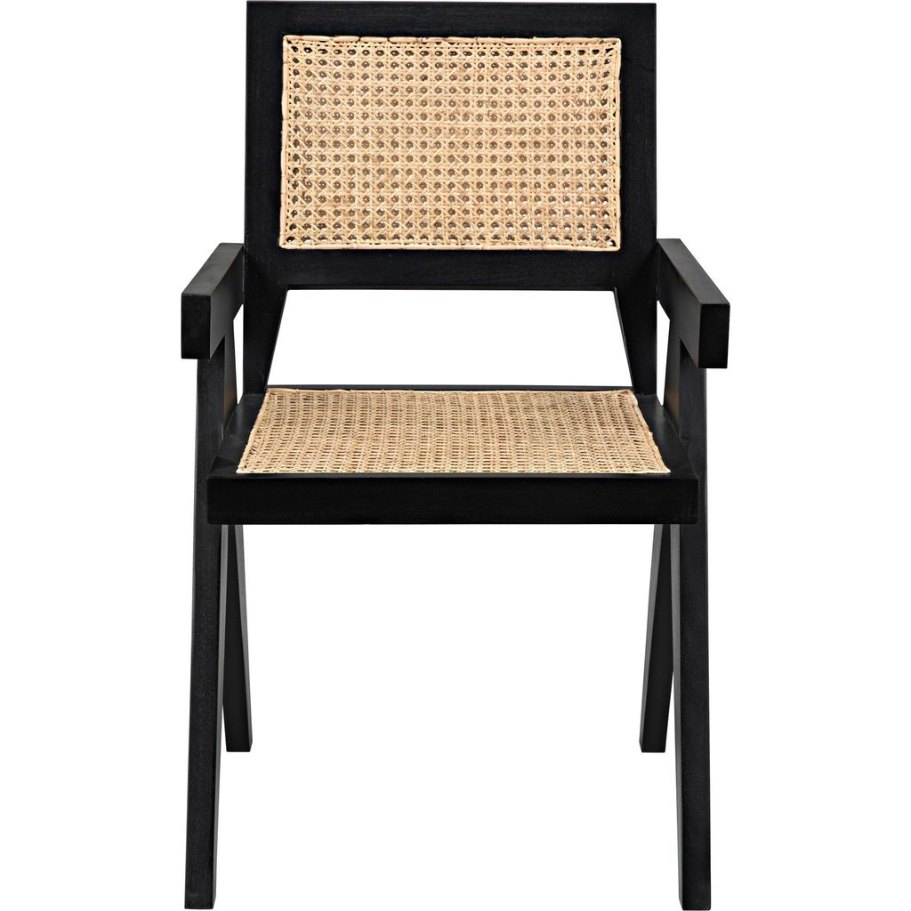 Noir Jude Dining Chair w/ Caning, Black, 21" W *50% Closeout Discount*