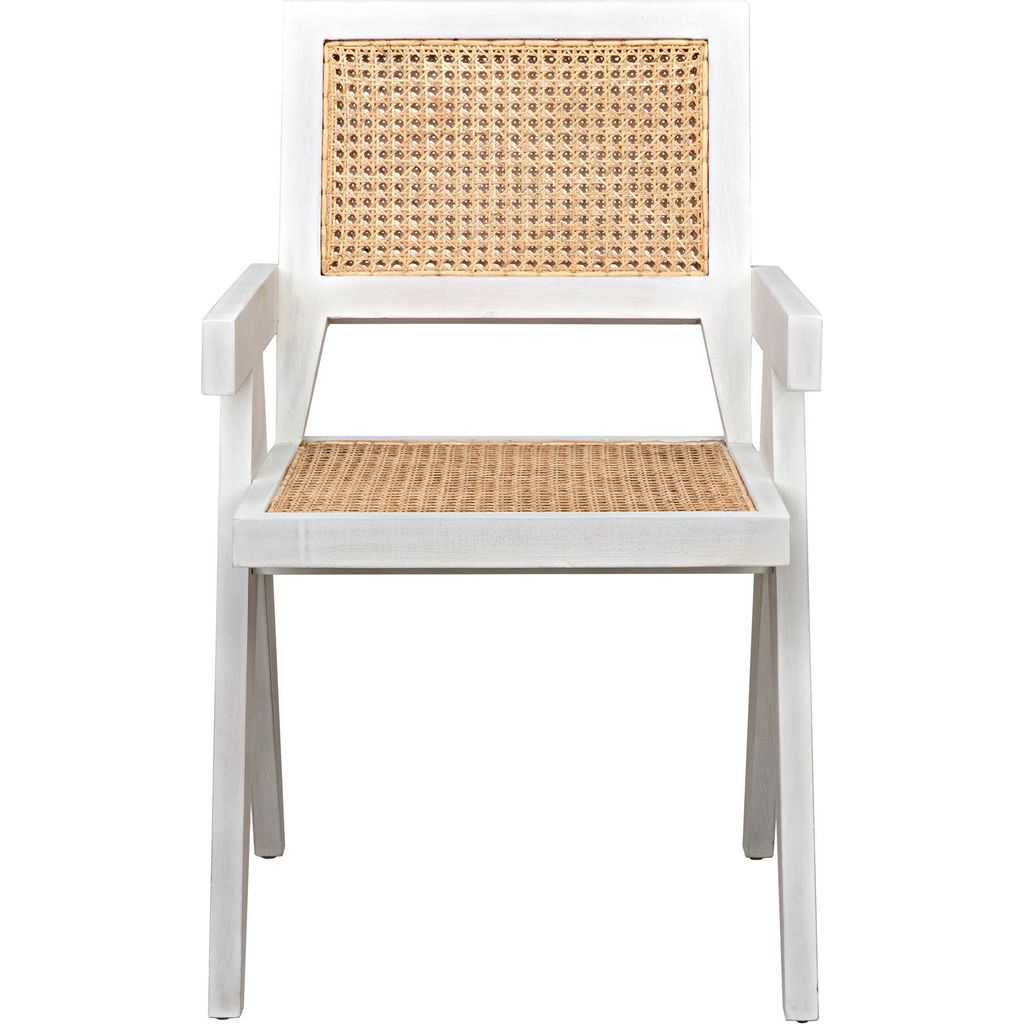 Noir Jude Dining Chair w/ Caning, White Wash, 21" W *50% Closeout Discount*