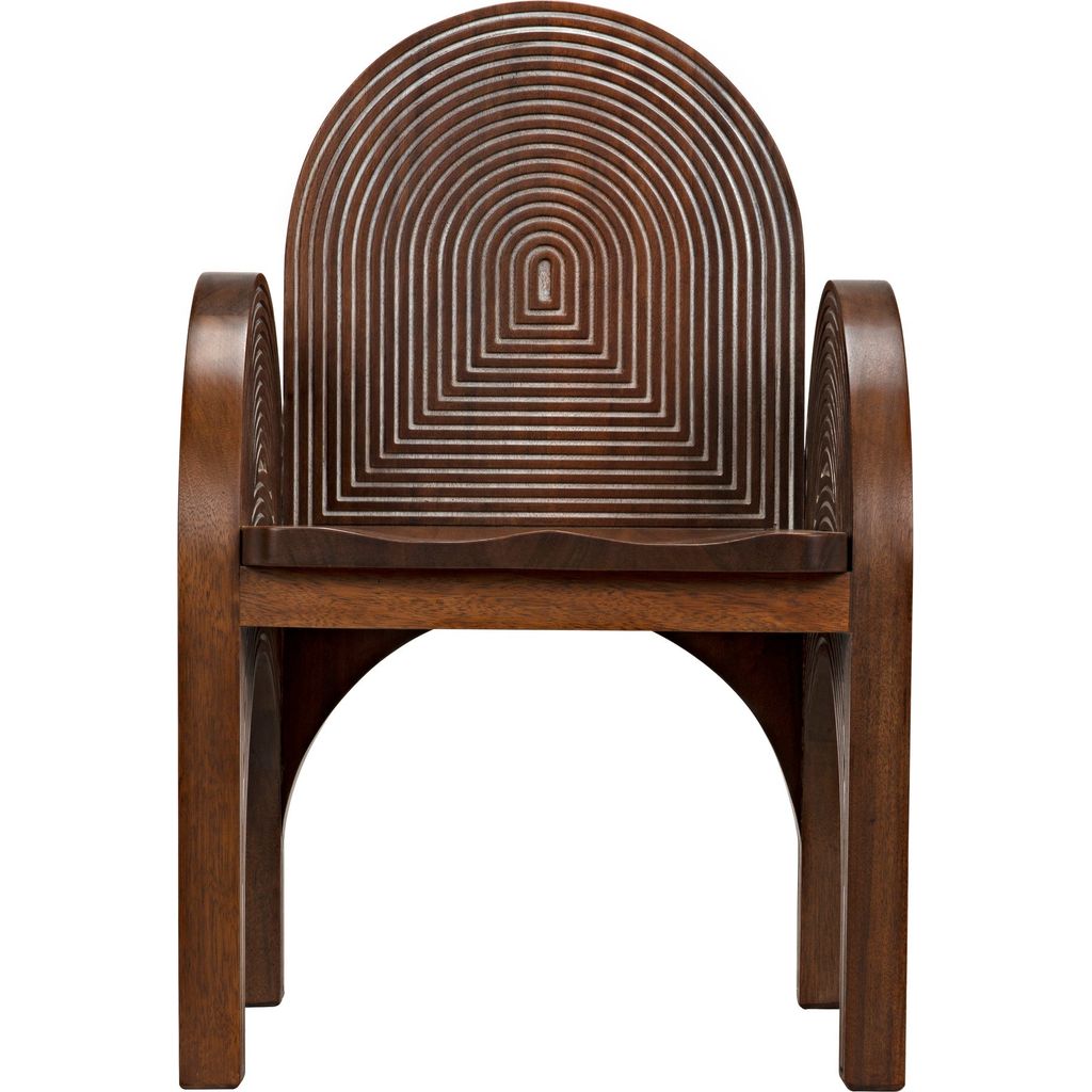 Noir Mars Chair, Dark Walnut w/ Details, 25.5" W