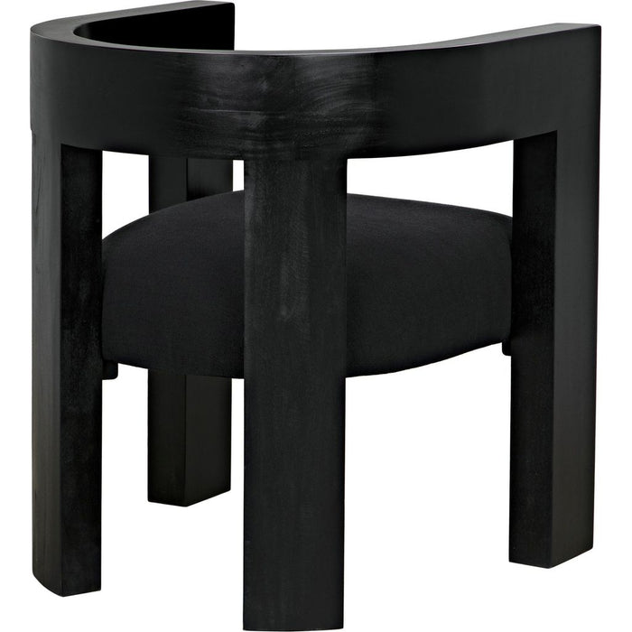 Noir Eros Dining Chair - Mahogany & Cotton, 25" W