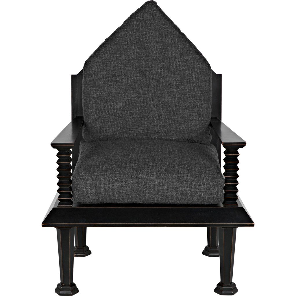 Noir Resurrection Chair w/US Made Cushions, 34.5" W