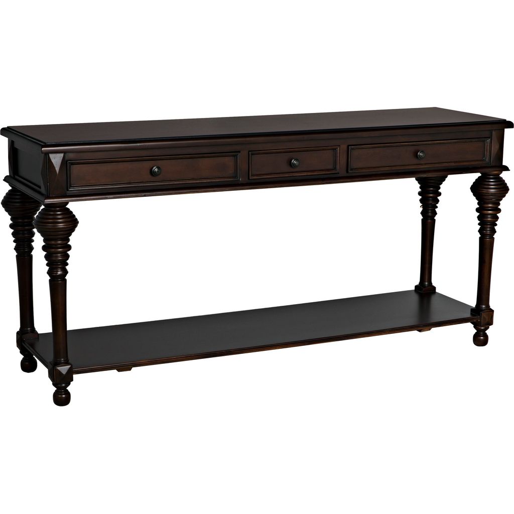 Primary vendor image of Noir Colonial Large Sofa Table, Distressed Brown - Birch & Veneer, 72" W