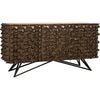 Noir New York Sideboard, Petite - Fir, Industrial Steel Base, & Veneer, 66" W