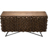 Noir New York Sideboard, Petite - Fir, Industrial Steel Base, & Veneer, 66" W
