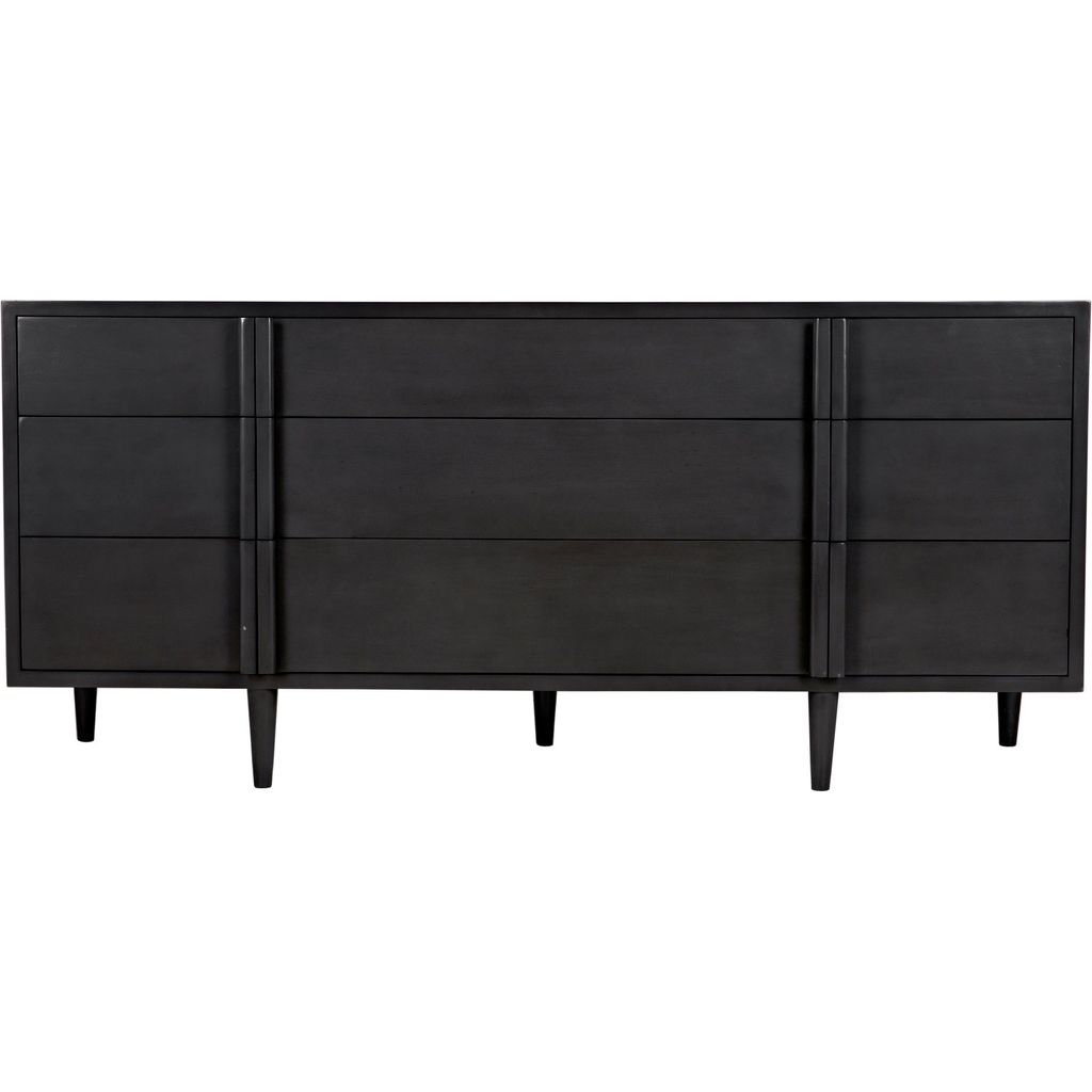 Noir Morten 9 Drawer Dresser, Pale - Mahogany & Veneer, 72" W