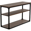 Noir Novie Console, Small, Black Steel w/ Dark Walnut, 46" W