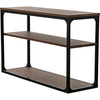 Noir Novie Console, Small, Black Steel w/ Dark Walnut, 46" W