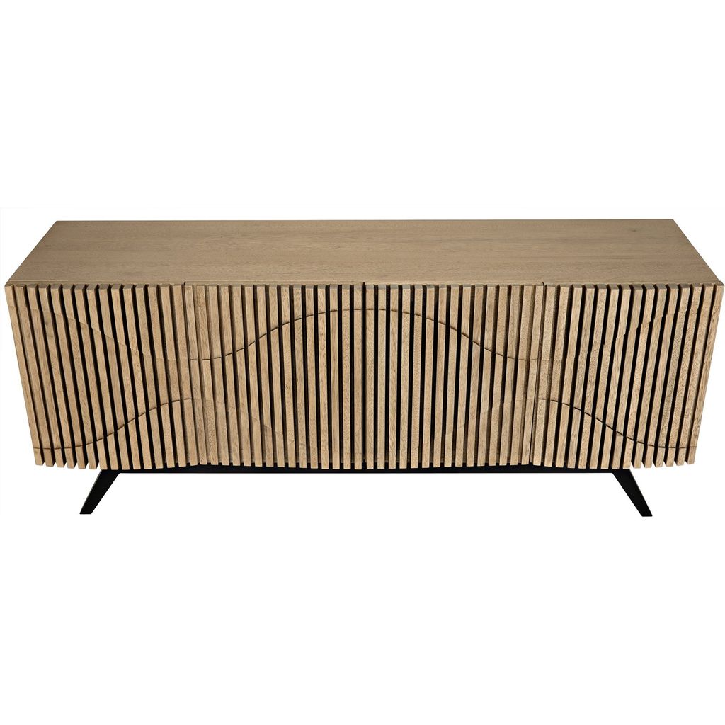 Noir Illusion Sideboard w/ Steel Base, Bleached Walnut, 78" W