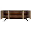 Noir Illusion Sideboard w/ Steel Base, Bleached Walnut, 78" W