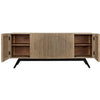 Noir Illusion Sideboard w/ Steel Base, Bleached Walnut, 78" W