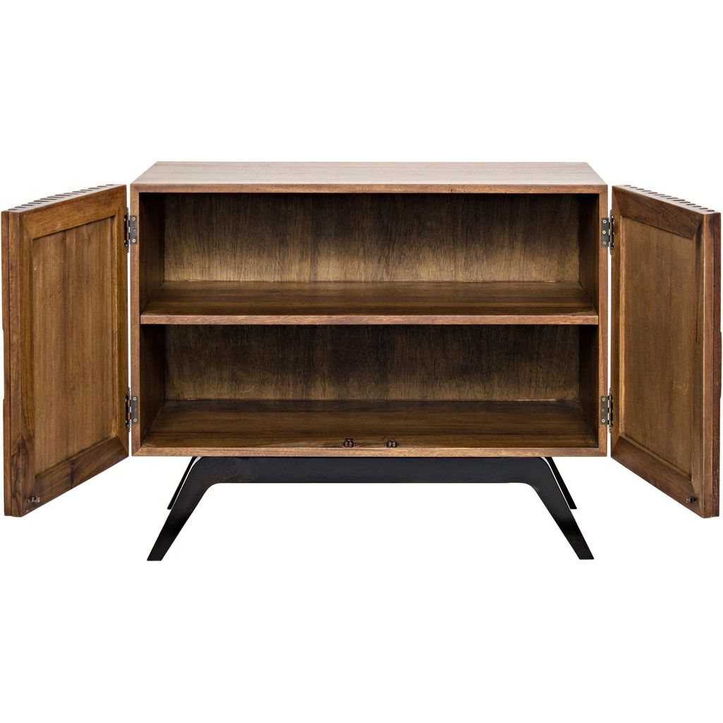 Noir Illusion Single Sideboard w/ Steel Base, Dark Walnut, 40" W