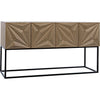 Noir Zurich Console, Bleached Walnut w/ Steel, 60" W