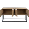 Noir Zurich Console, Bleached Walnut w/ Steel, 60" W