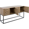 Noir Zurich Console, Bleached Walnut w/ Steel, 60" W