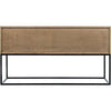 Noir Zurich Console, Bleached Walnut w/ Steel, 60" W