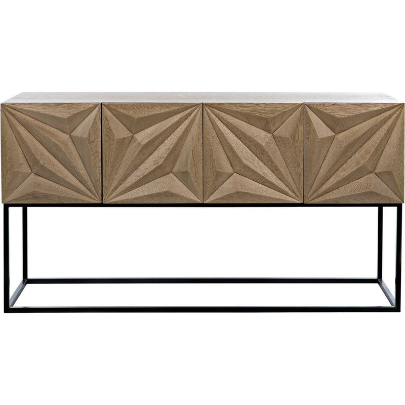 Primary vendor image of Noir Zurich Console, Bleached Walnut w/ Steel, 60