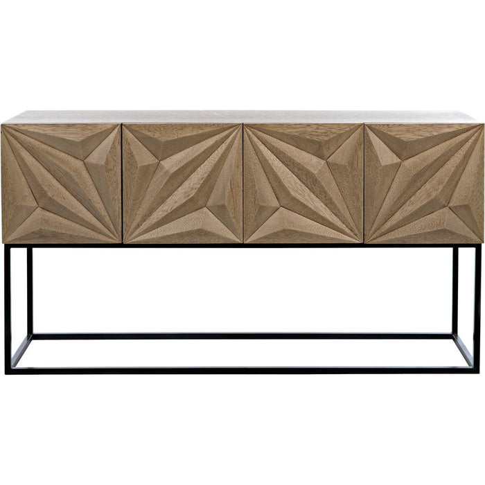 Primary vendor image of Noir Zurich Console, Bleached Walnut w/ Steel, 60" W