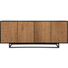 Noir Ra Sideboard, Hand Rubbed Black w/ Teak, 76" W