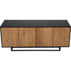 Noir Ra Sideboard, Hand Rubbed Black w/ Teak, 76" W