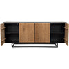 Noir Ra Sideboard, Hand Rubbed Black w/ Teak, 76" W