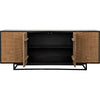 Noir Ra Sideboard, Hand Rubbed Black w/ Teak, 76" W