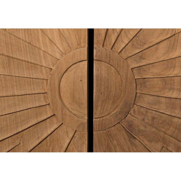 Noir Ra Sideboard, Hand Rubbed Black w/ Teak, 76" W