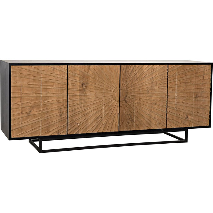 Primary vendor image of Noir Ra Sideboard, Hand Rubbed Black w/ Teak, 76" W