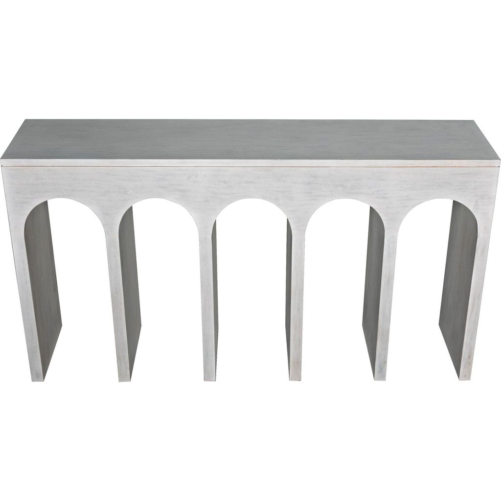 Noir Bridge Console, White Wash - Mahogany & Veneer, 59" W