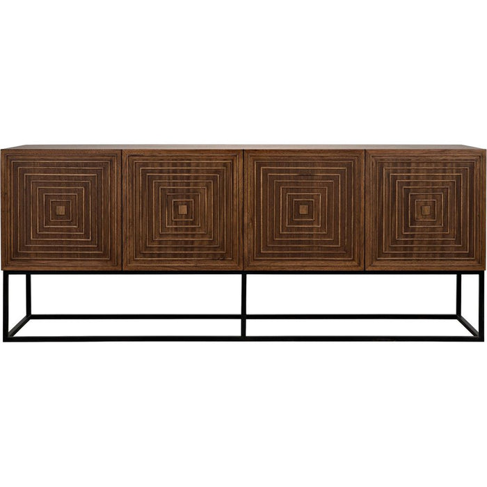 Noir Lanon Sideboard w/ Steel Base, Dark Walnut, 80" W