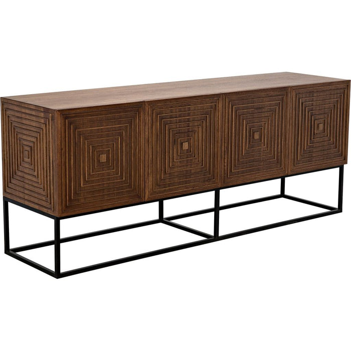 Noir Lanon Sideboard w/ Steel Base, Dark Walnut, 80" W