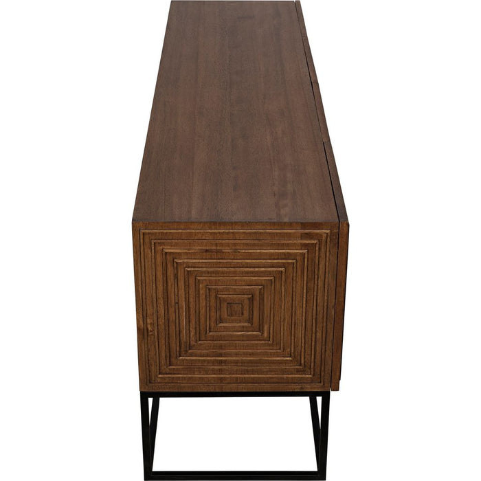 Noir Lanon Sideboard w/ Steel Base, Dark Walnut, 80" W