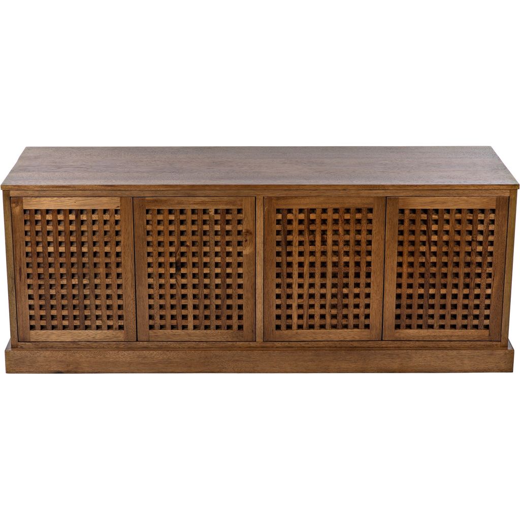 Noir Genti 4 Door Sideboard, Dark Walnut, 79" W