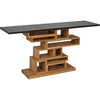 Noir Balin Console - Walnut, Night Snow Marble, & Veneer, 68" W