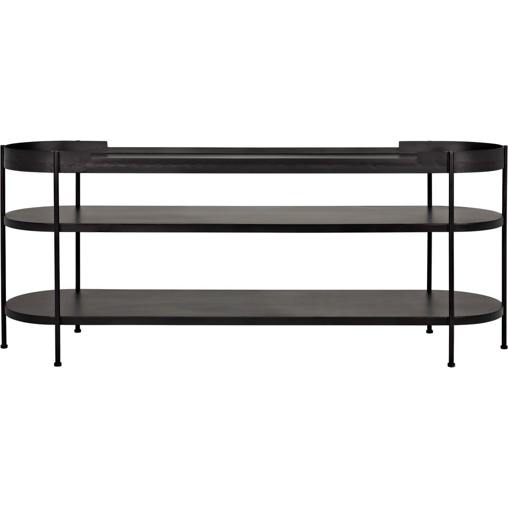 Noir Cassio Console, Black Steel, 79" W