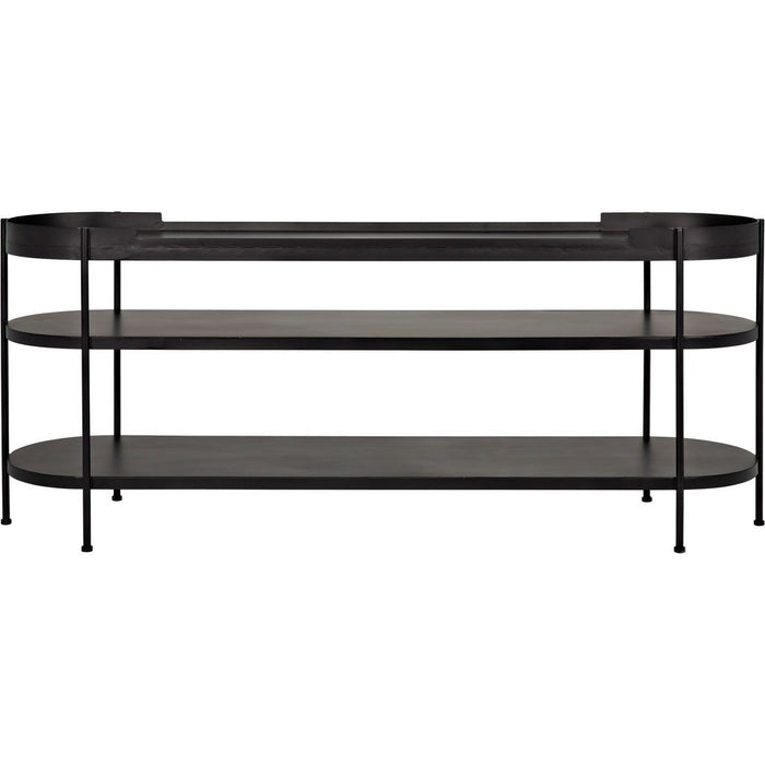 Noir Cassio Console, Black Steel, 79" W