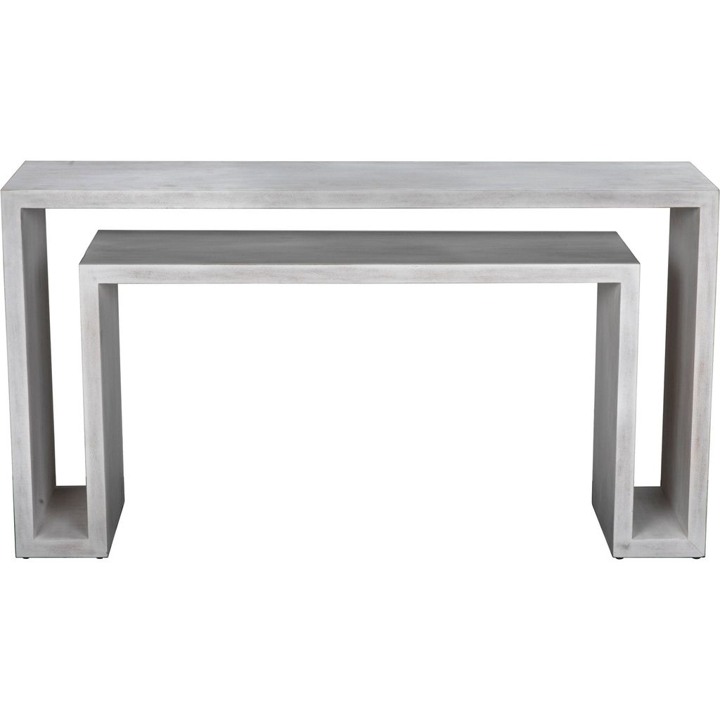 Noir Caine Console, White Wash - Mahogany & Veneer, 56" W