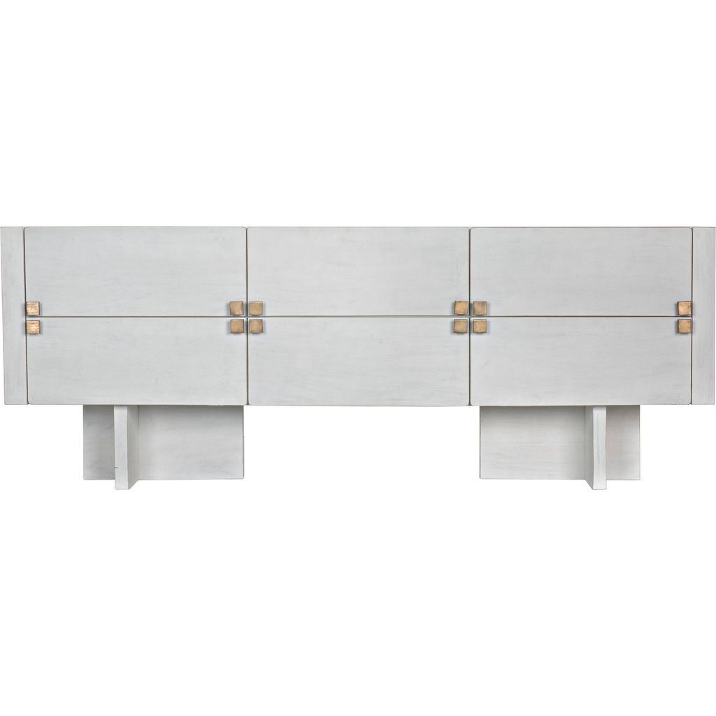 Noir Amidala Sideboard, White Wash - Mahogany, 80" W