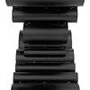 Noir Paradox Console, Black Steel w/ Glass Top, 60" W