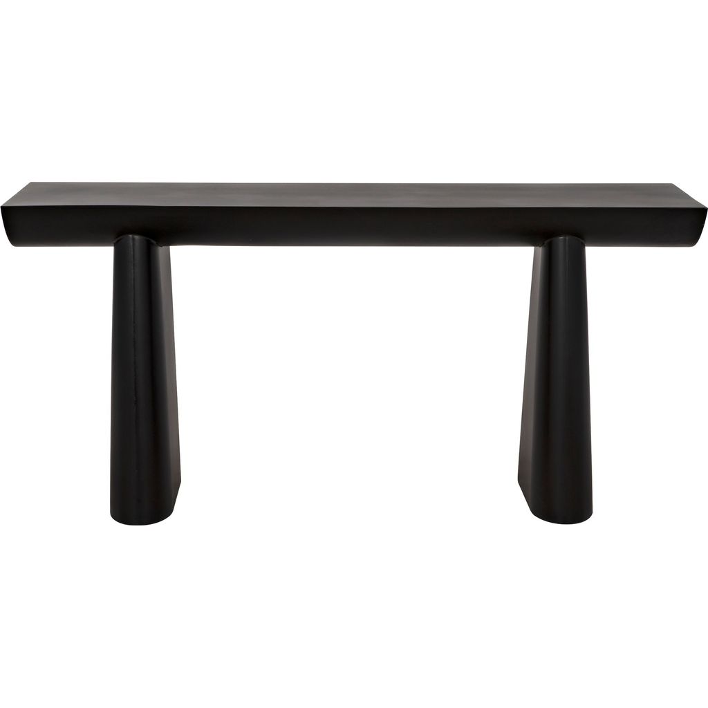 Noir Winston Console, Black Metal - Industrial Steel, 64" W