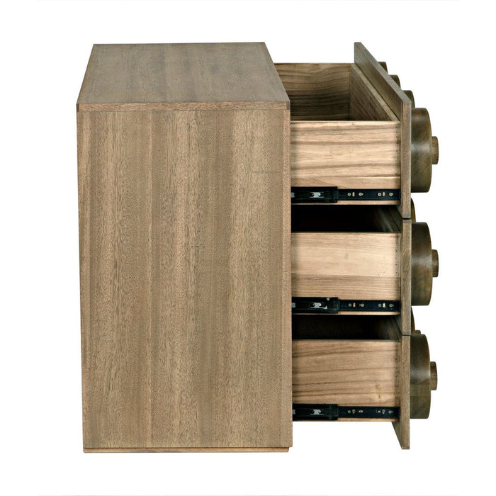 Noir Lego Sideboard w/ 3 Drawers, Washed Walnut, 40" W