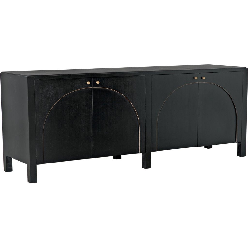 Primary vendor image of Noir Weston Sideboard, Hand Rubbed Black w/ Light Brown Trim, 78.5" W