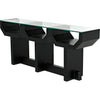 Noir Ando Console - Mahogany & Glass, 75" W