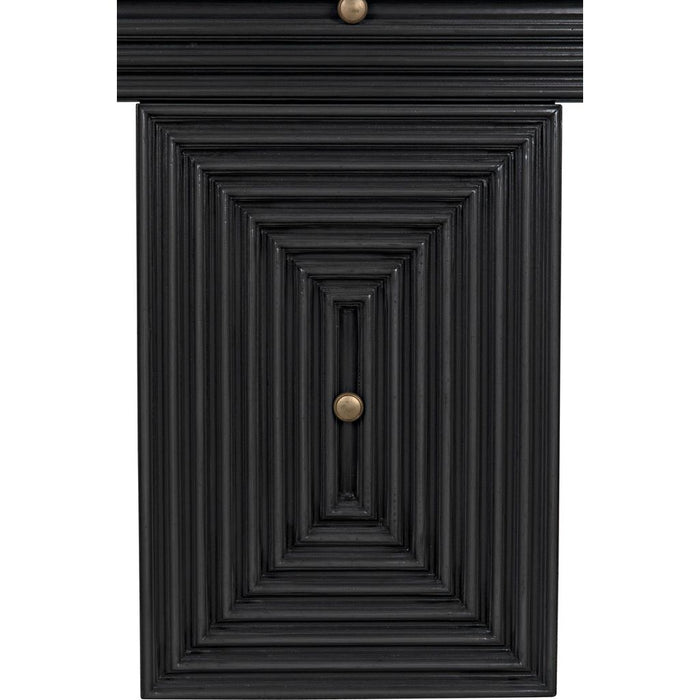 Noir Brice Console - Mahogany & Brass Pulls, 36" W