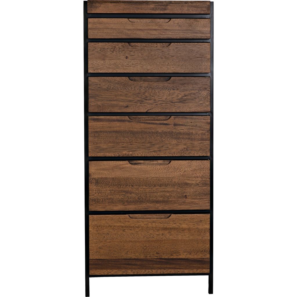 Noir Seoul Tallboy - Walnut & Industrial Steel, 26" W