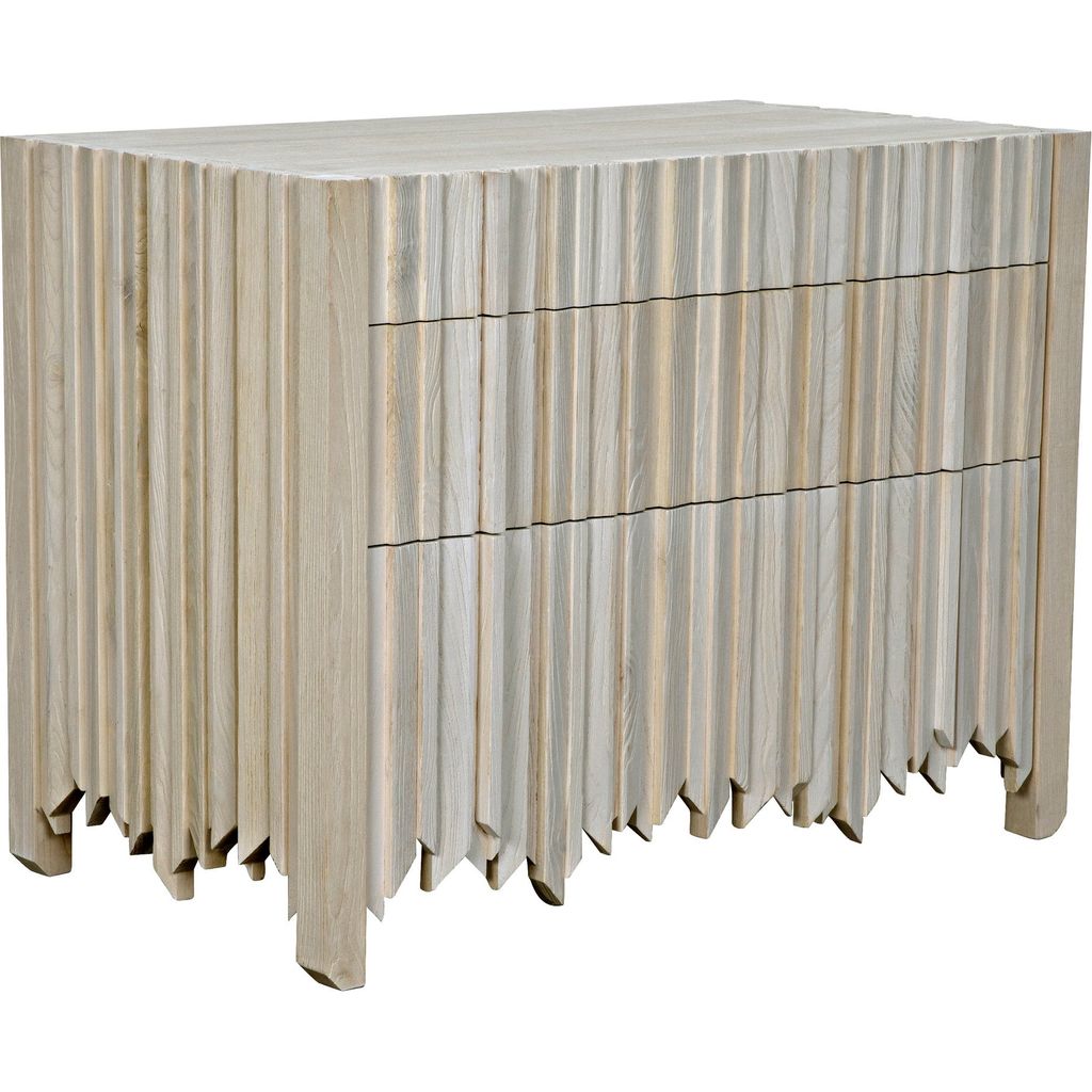 Primary vendor image of Noir Desdemona 3 Drawer Chest, Bleached Elm, 38" W